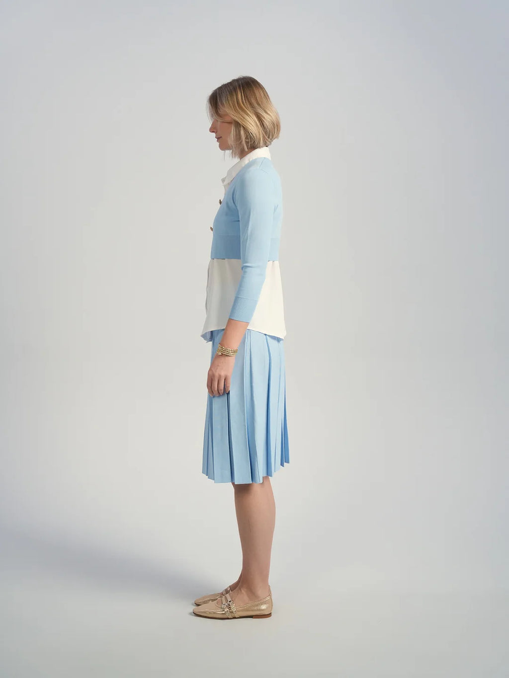 ALZ-T511 BABY BLUE NOPAL CROP CARDIGAN