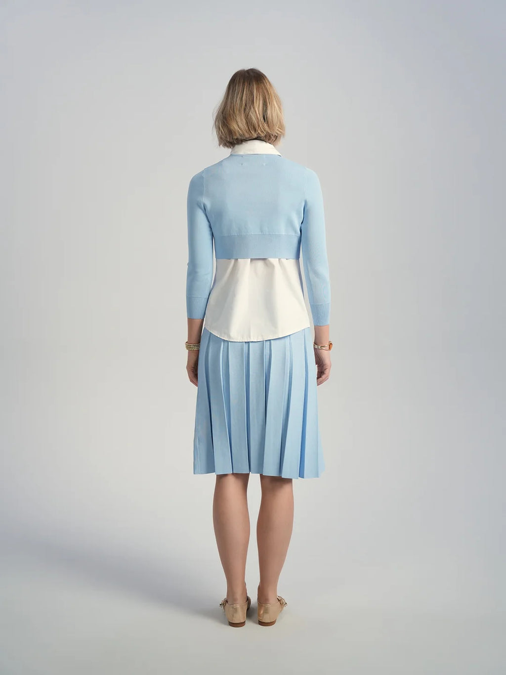 ALZ-T511 BABY BLUE NOPAL CROP CARDIGAN