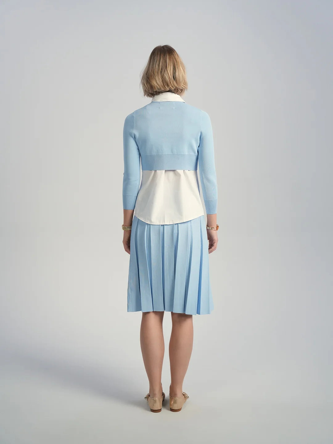 ALZ-T511 BABY BLUE NOPAL CROP CARDIGAN