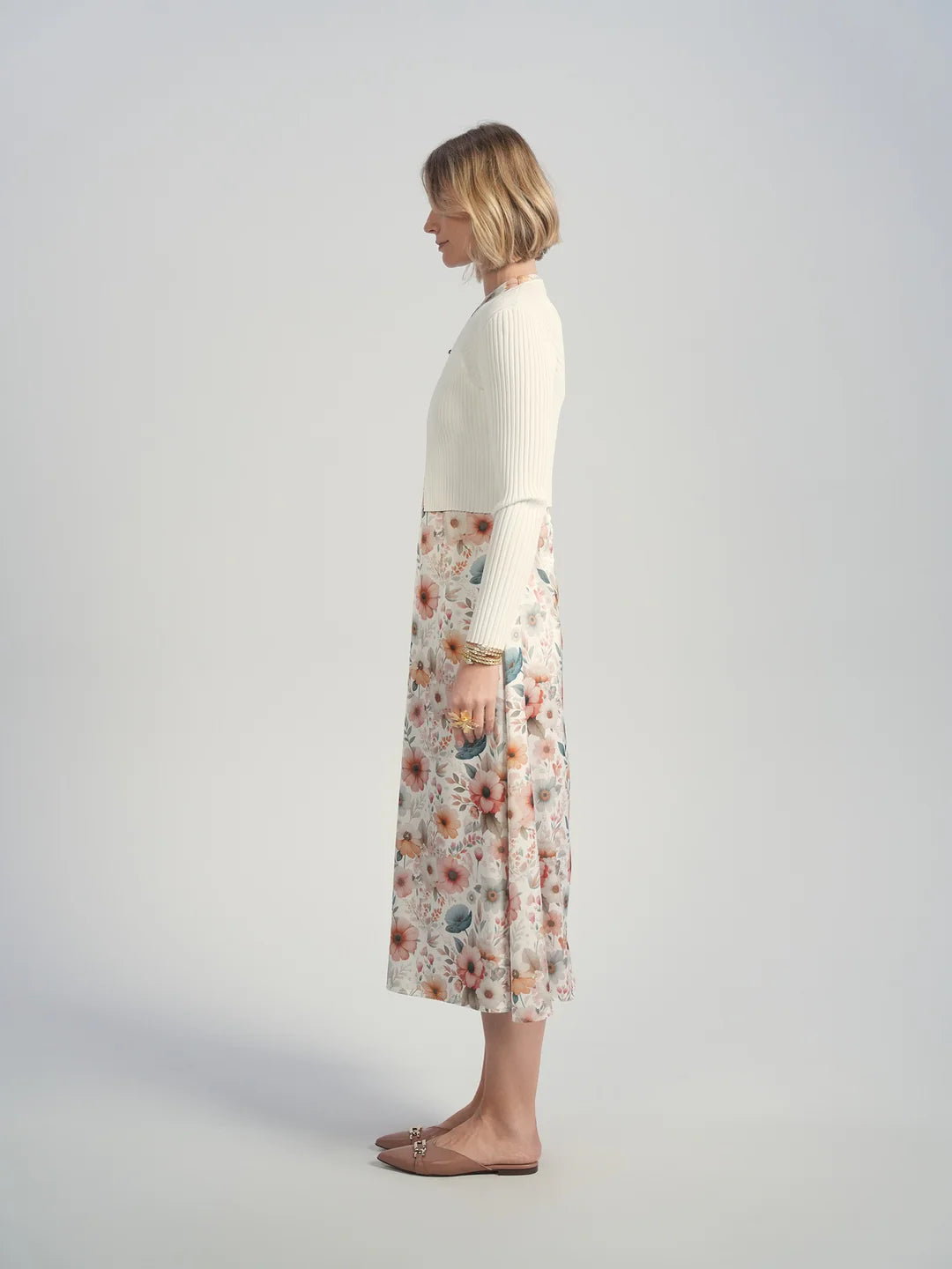 ALZ-D871 PINK&BLUE FLORAL SLIP DRESS