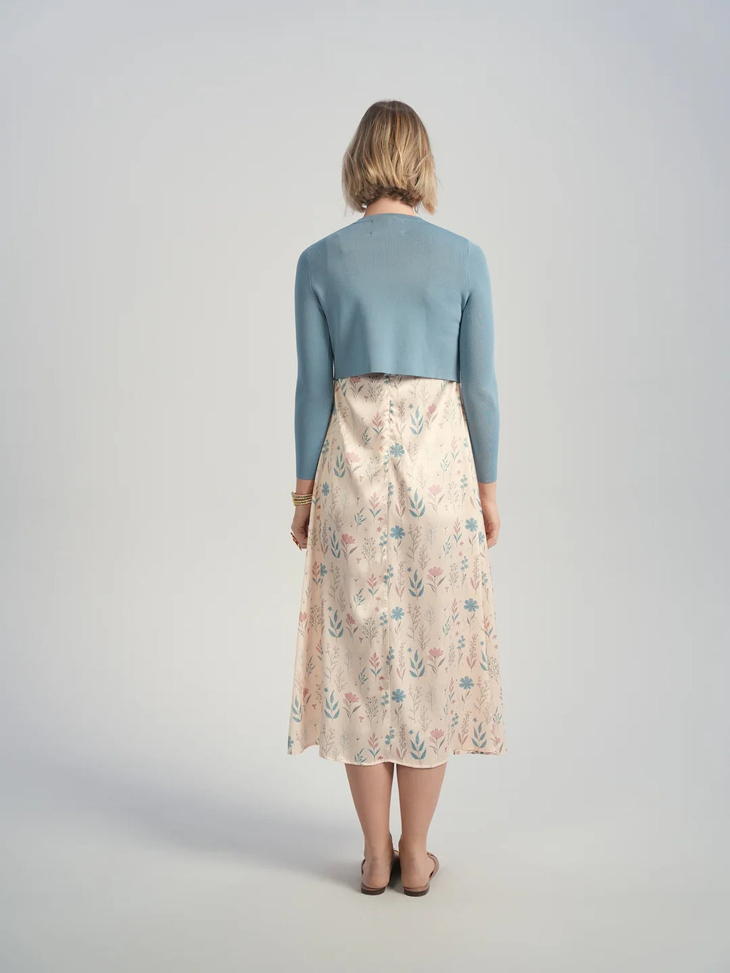 ALZ-T598 DUSTY BLUE CROPPED CARDIGAN