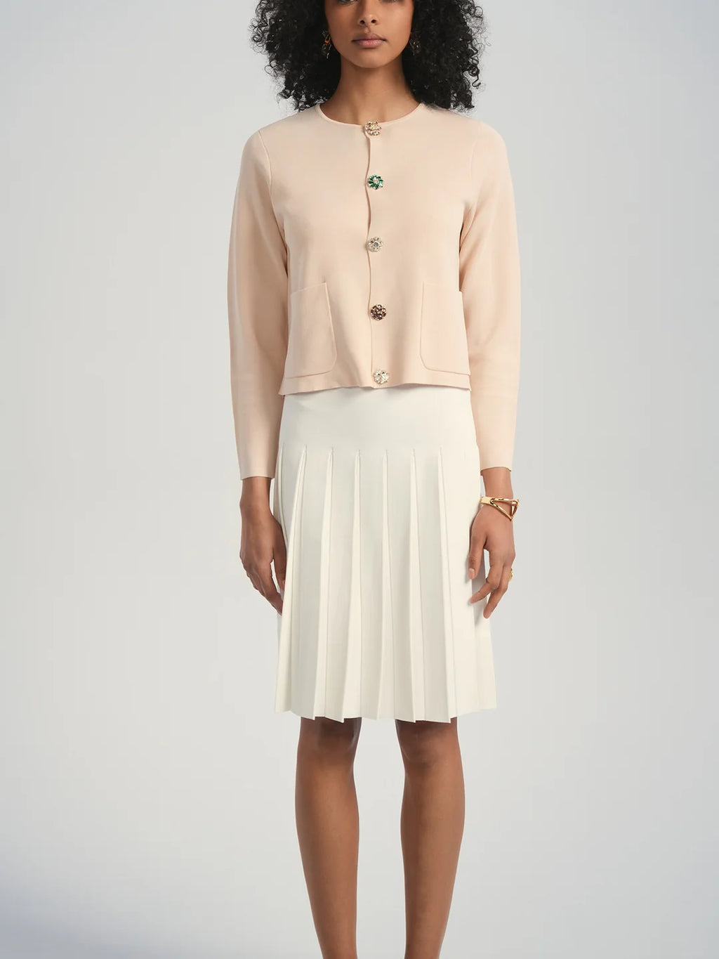 ALZ-T557 BLUSH BRIELLE STONES CARDIGAN