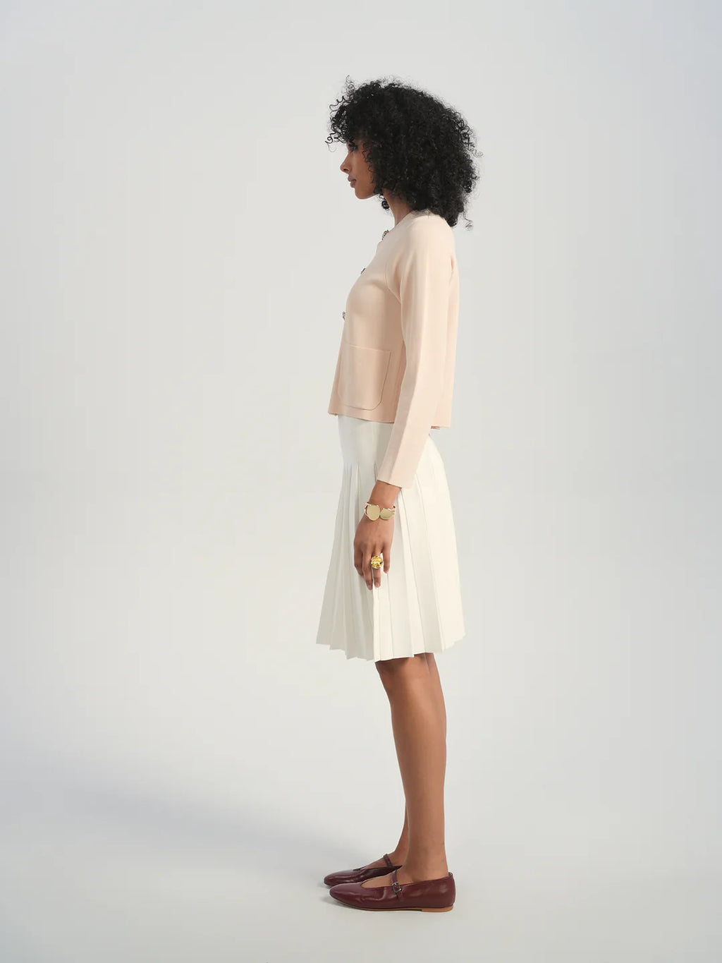 ALZ-T557 BLUSH BRIELLE STONES CARDIGAN