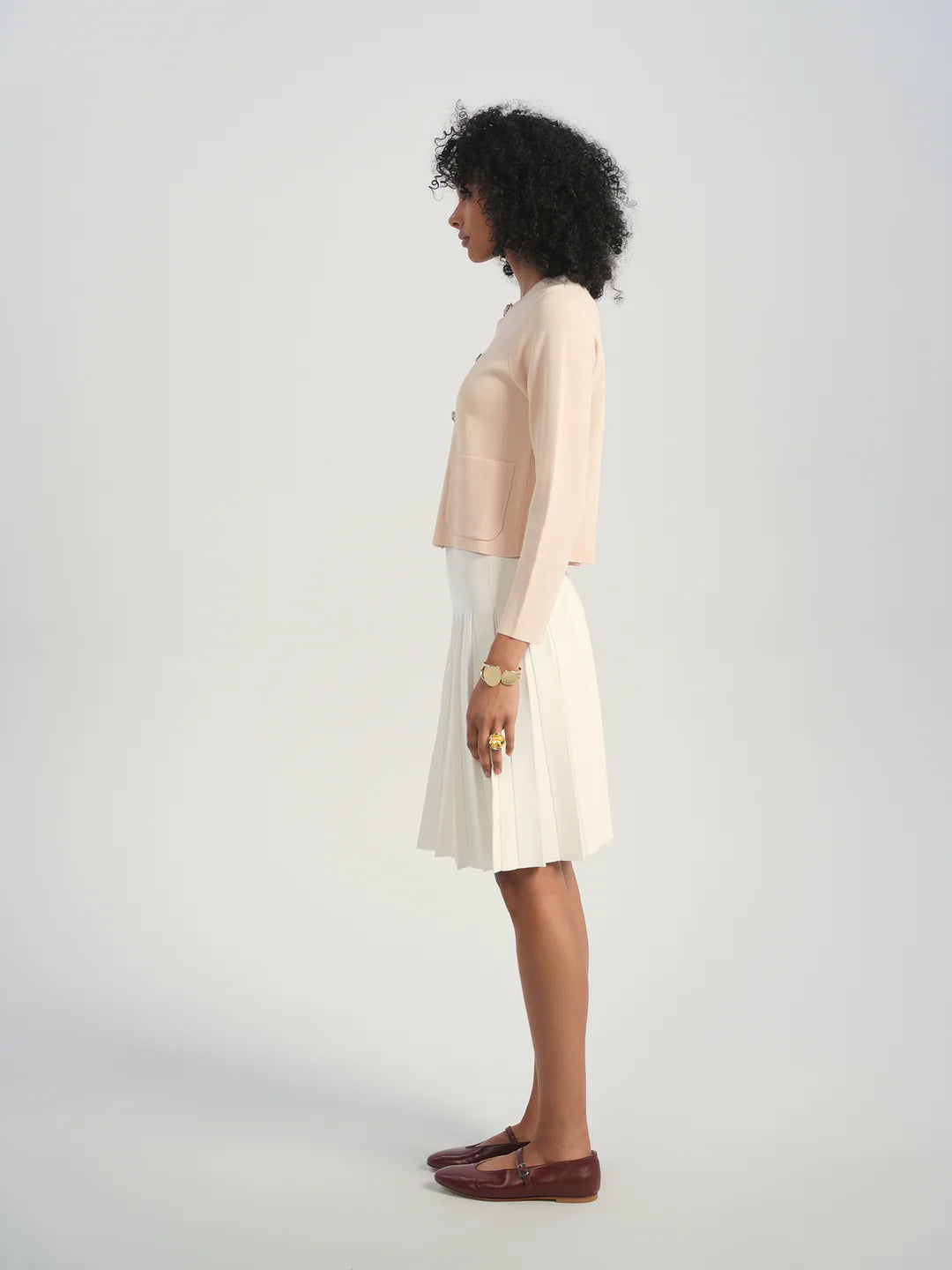 ALZ-T557 BLUSH BRIELLE STONES CARDIGAN