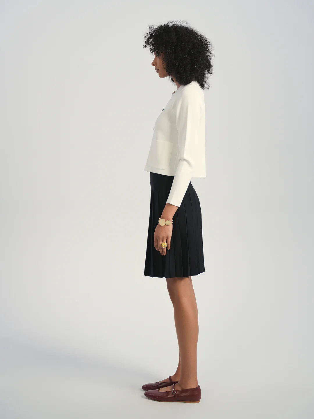 ALZ-T557 IVORY BRIELLE STONES CARDIGAN