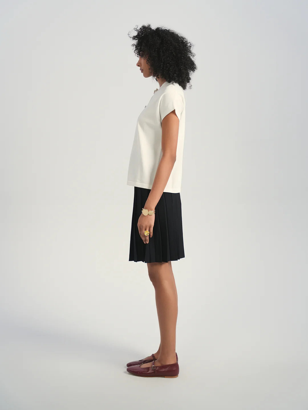 ALZ-T539 IVORY RHINESONE BUTTON CARDIGAN