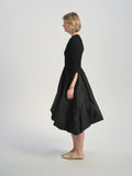 ALZ-D818 BLACK CELETE KNIT BUBBLE DRESS