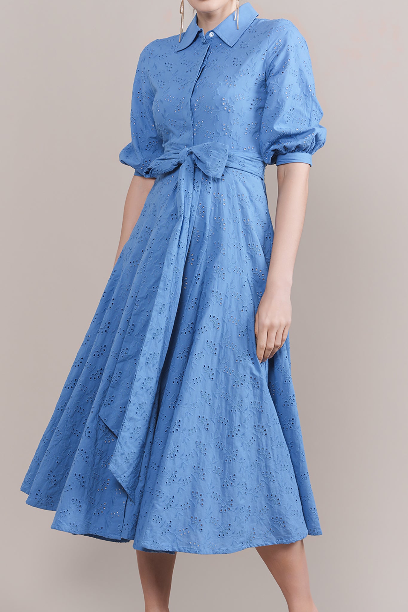 APP-S24-440 BLUE MIDI DRESS