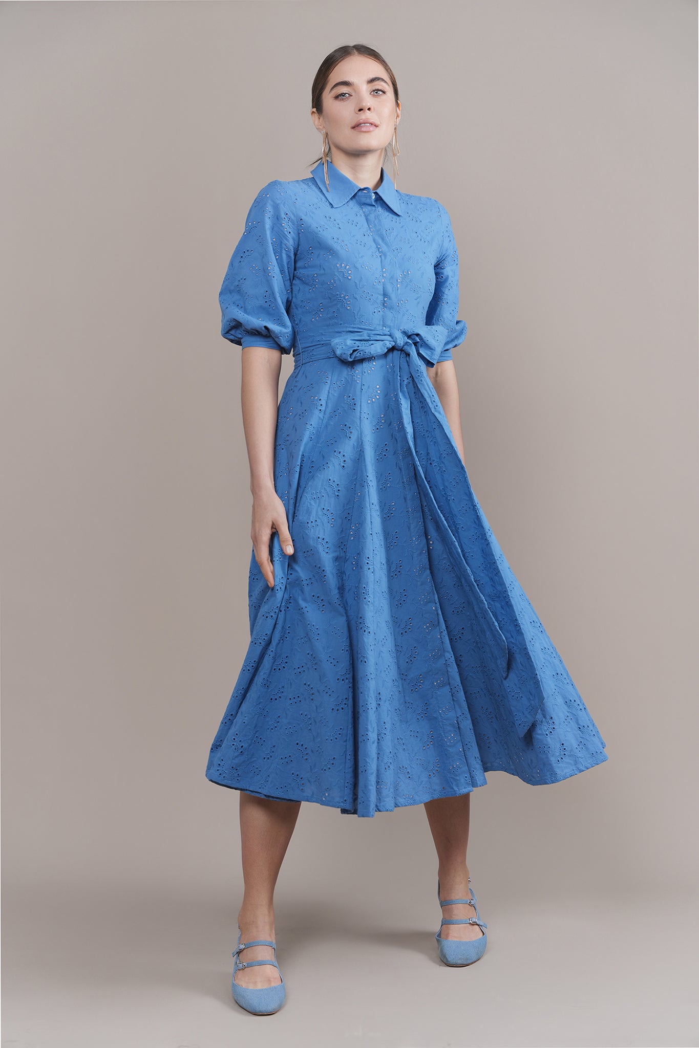 APP-S24-440 BLUE MIDI DRESS