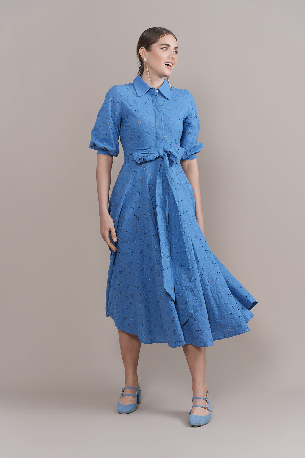 APP-S24-440 BLUE MIDI DRESS
