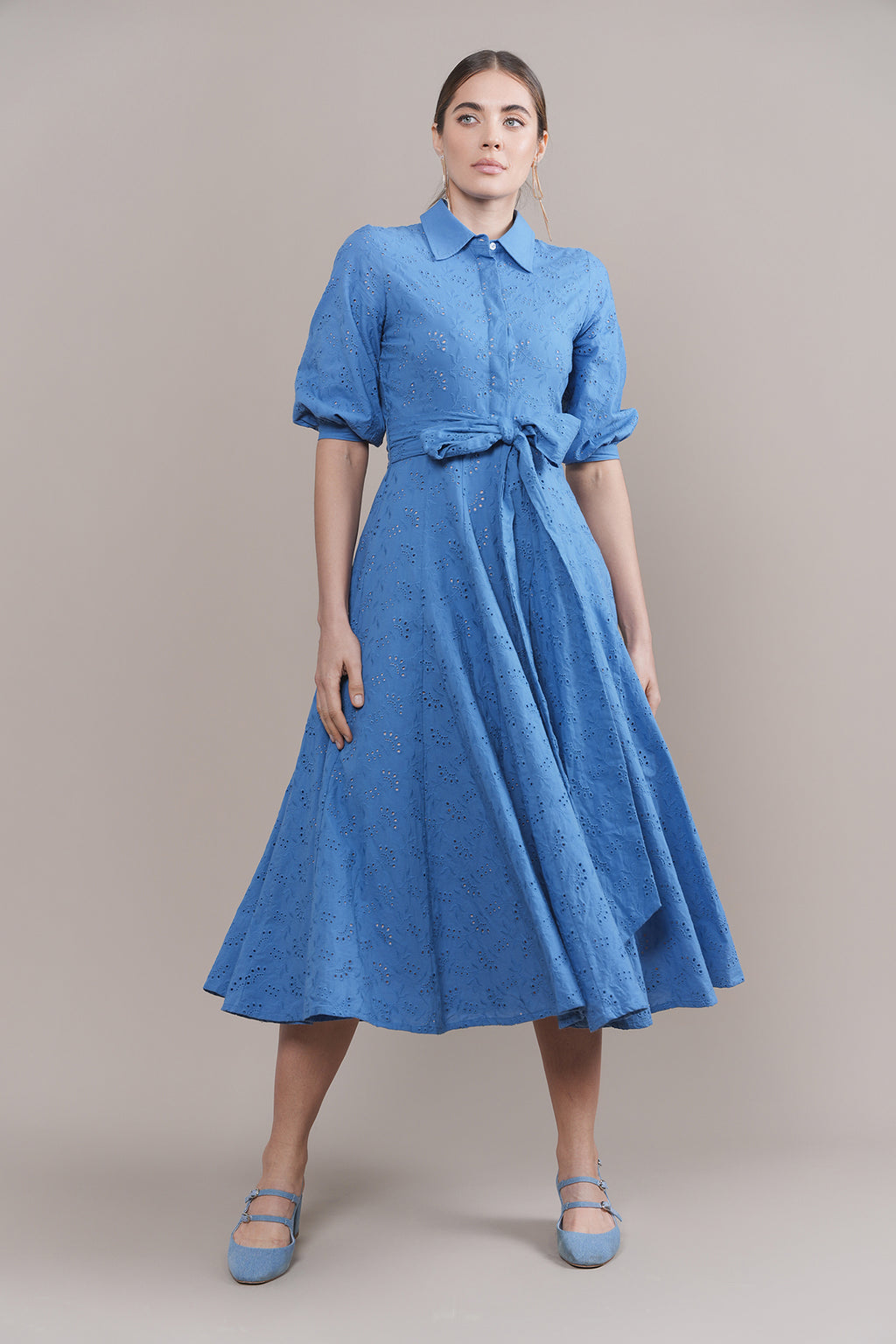 APP-S24-440 BLUE MIDI DRESS