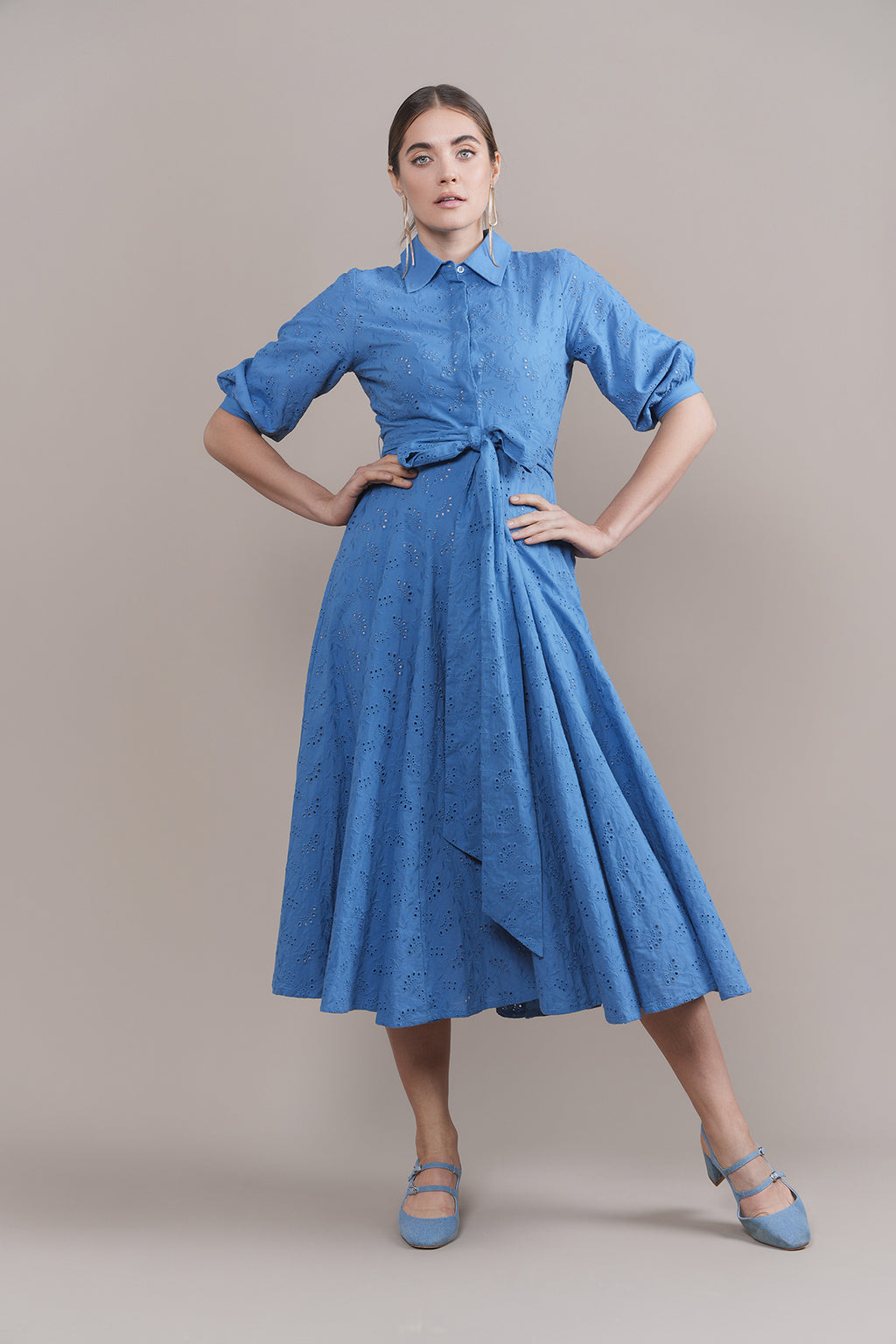 APP-S24-440 BLUE MIDI DRESS