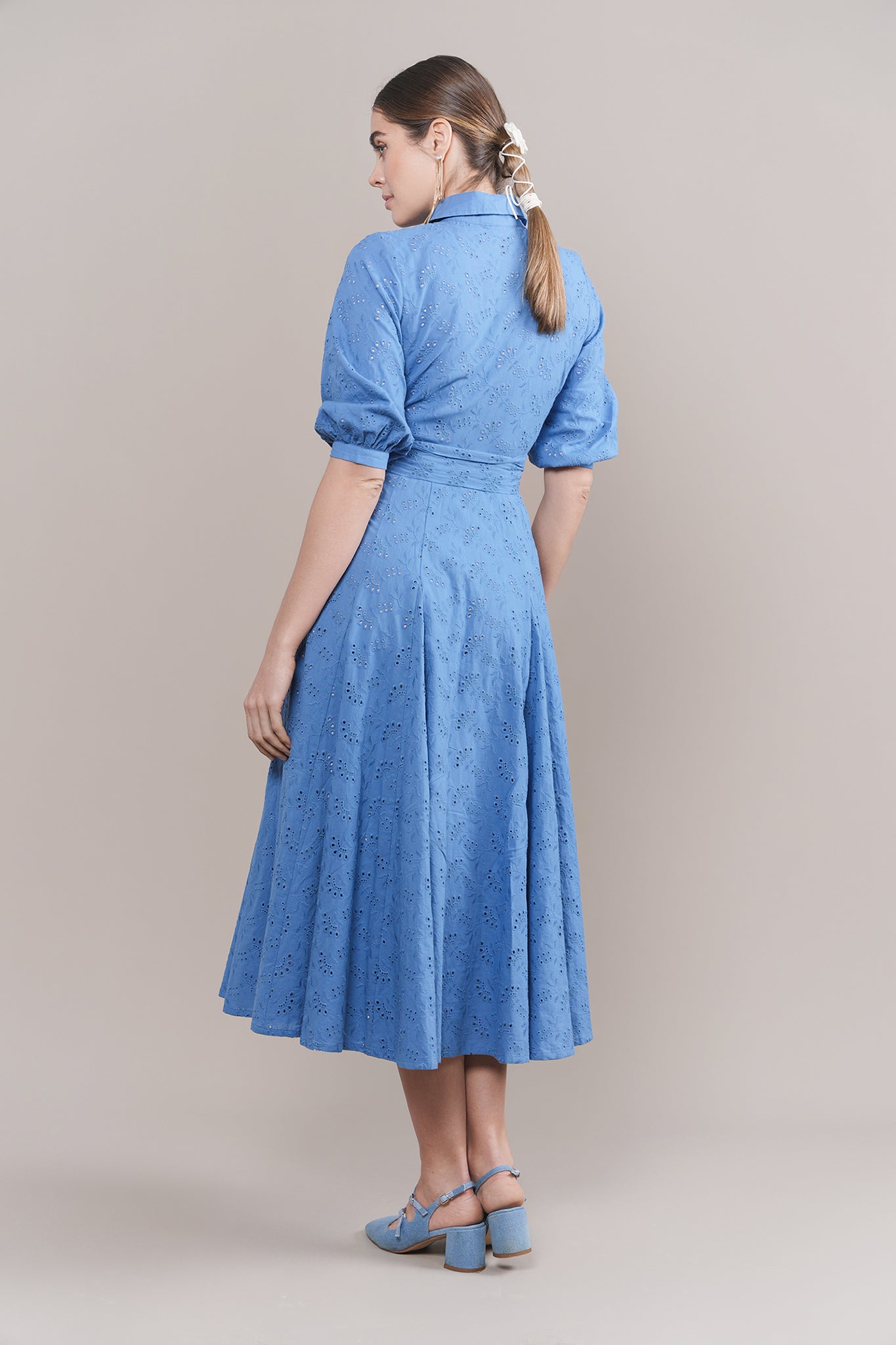 APP-S24-440 BLUE MIDI DRESS