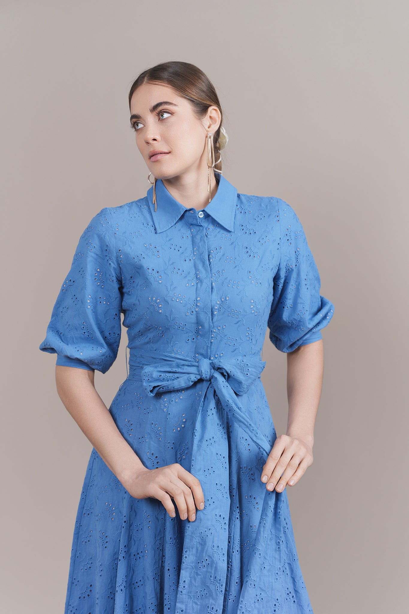 APP-S24-440 BLUE MIDI DRESS