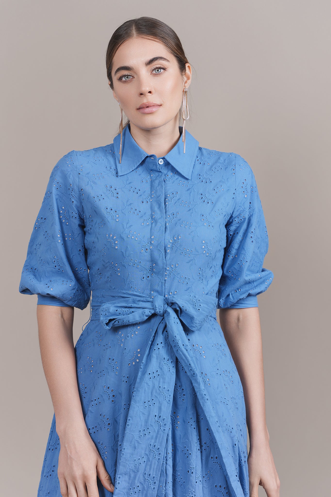 APP-S24-440 BLUE MIDI DRESS