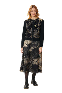 DRY-A345027 BLACK&BEIGE CARDIGAN