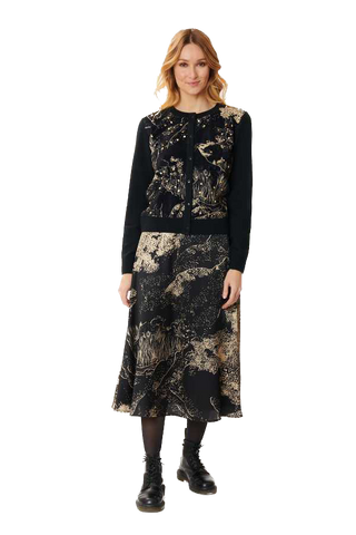 DRY-A345027 BLACK&BEIGE CARDIGAN