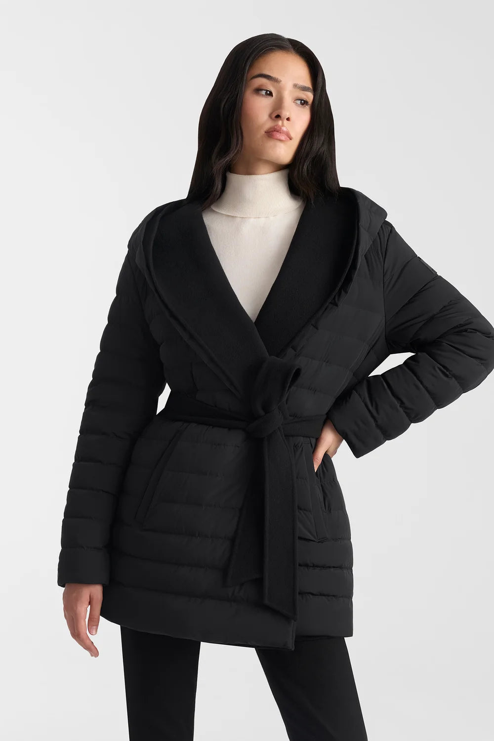 MKG-BETHANY BLACK REVERIBLE WOOL COAT