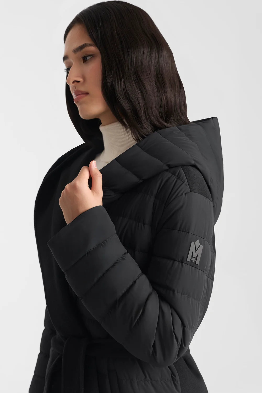 MKG-BETHANY BLACK REVERIBLE WOOL COAT