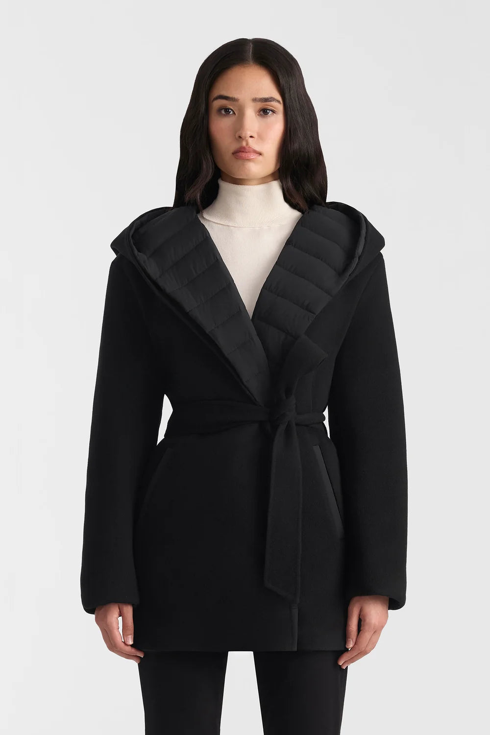 MKG-BETHANY BLACK REVERIBLE WOOL COAT