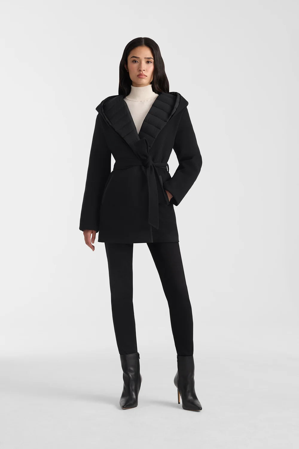 MKG-BETHANY BLACK REVERIBLE WOOL COAT