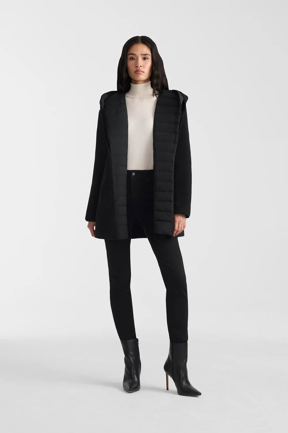 MKG-BETHANY BLACK REVERIBLE WOOL COAT