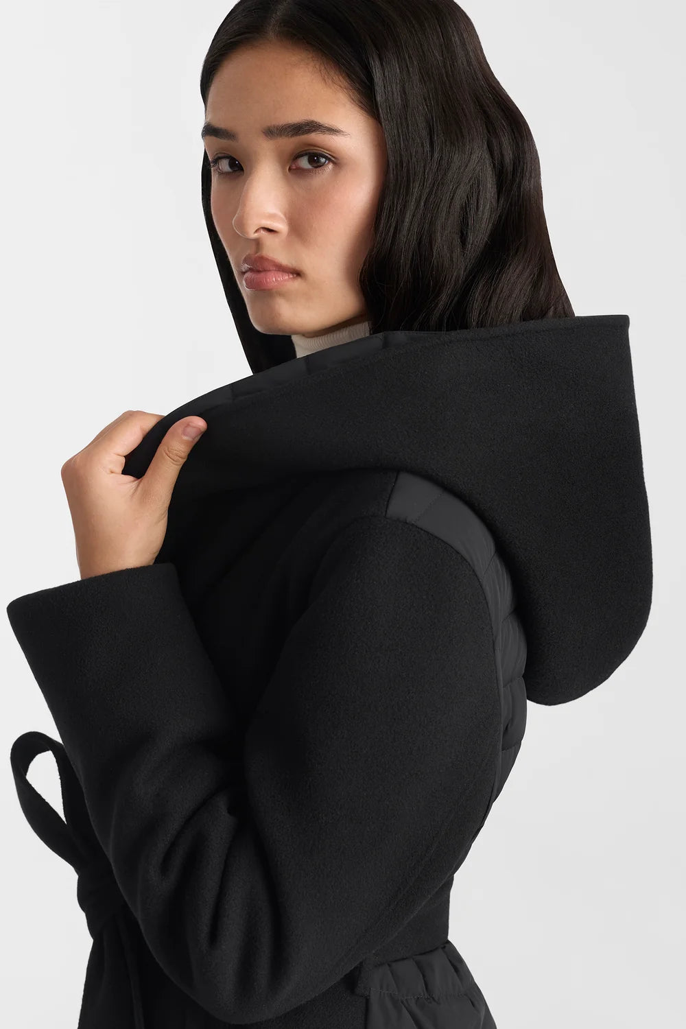 MKG-BETHANY BLACK REVERIBLE WOOL COAT