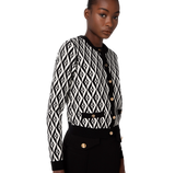 ELS-MK64B36E2 BLACK&CREAM CARDIGAN