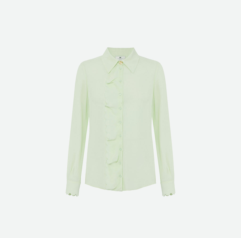 ELS-CA0525 MINT SCALLOP BLOUSE