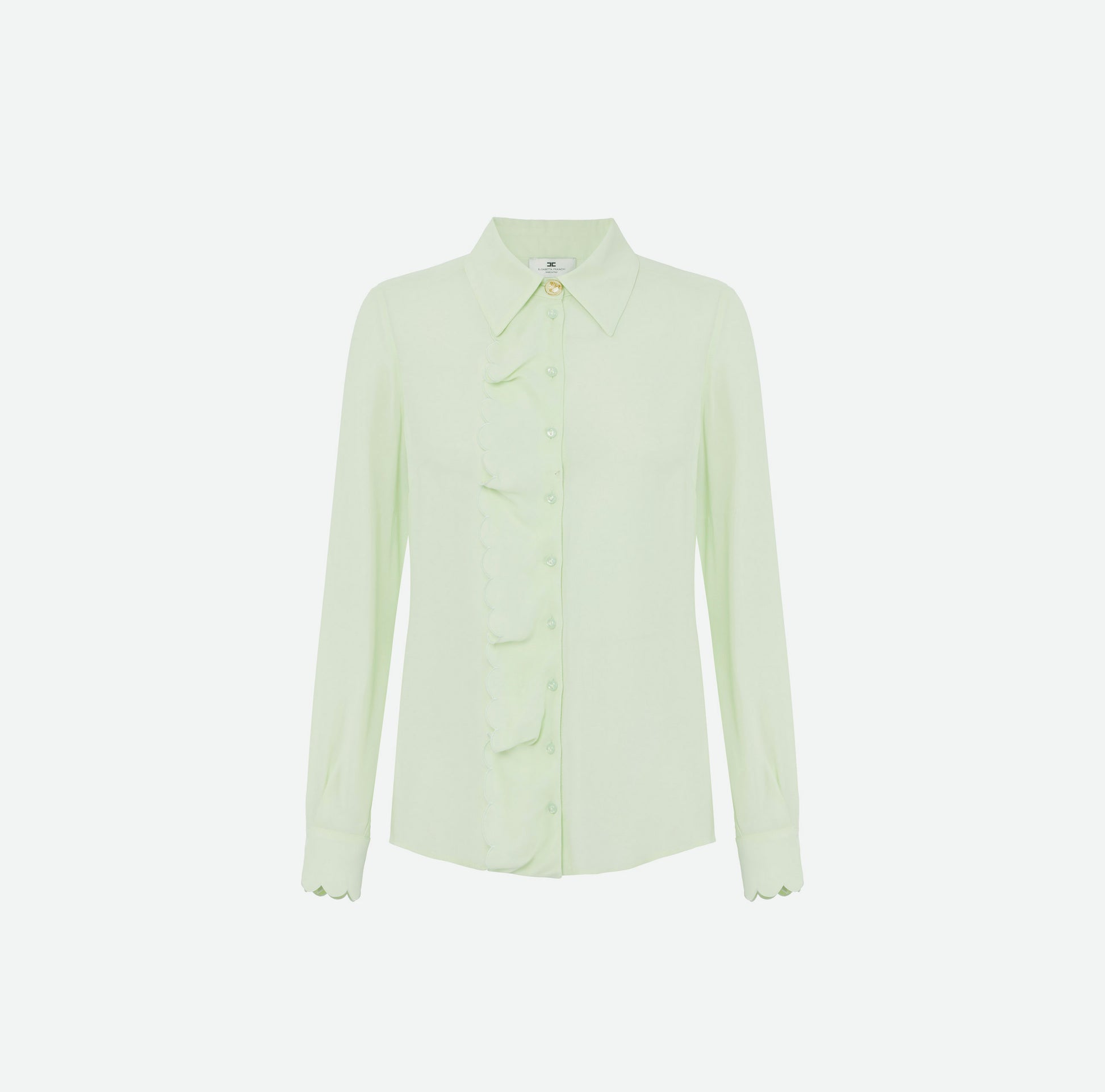 ELS-CA0525 MINT SCALLOP BLOUSE
