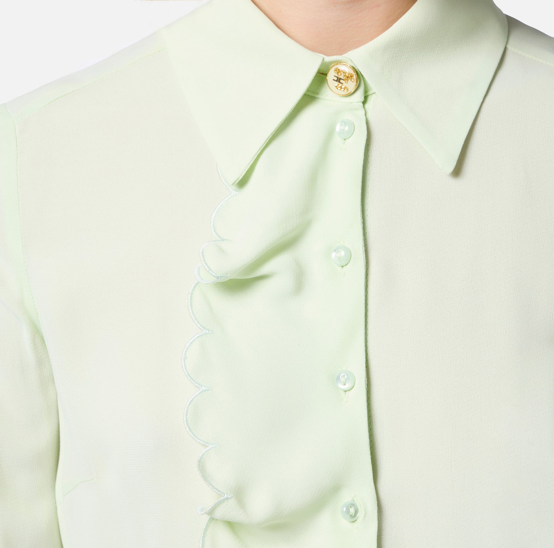 ELS-CA0525 MINT SCALLOP BLOUSE