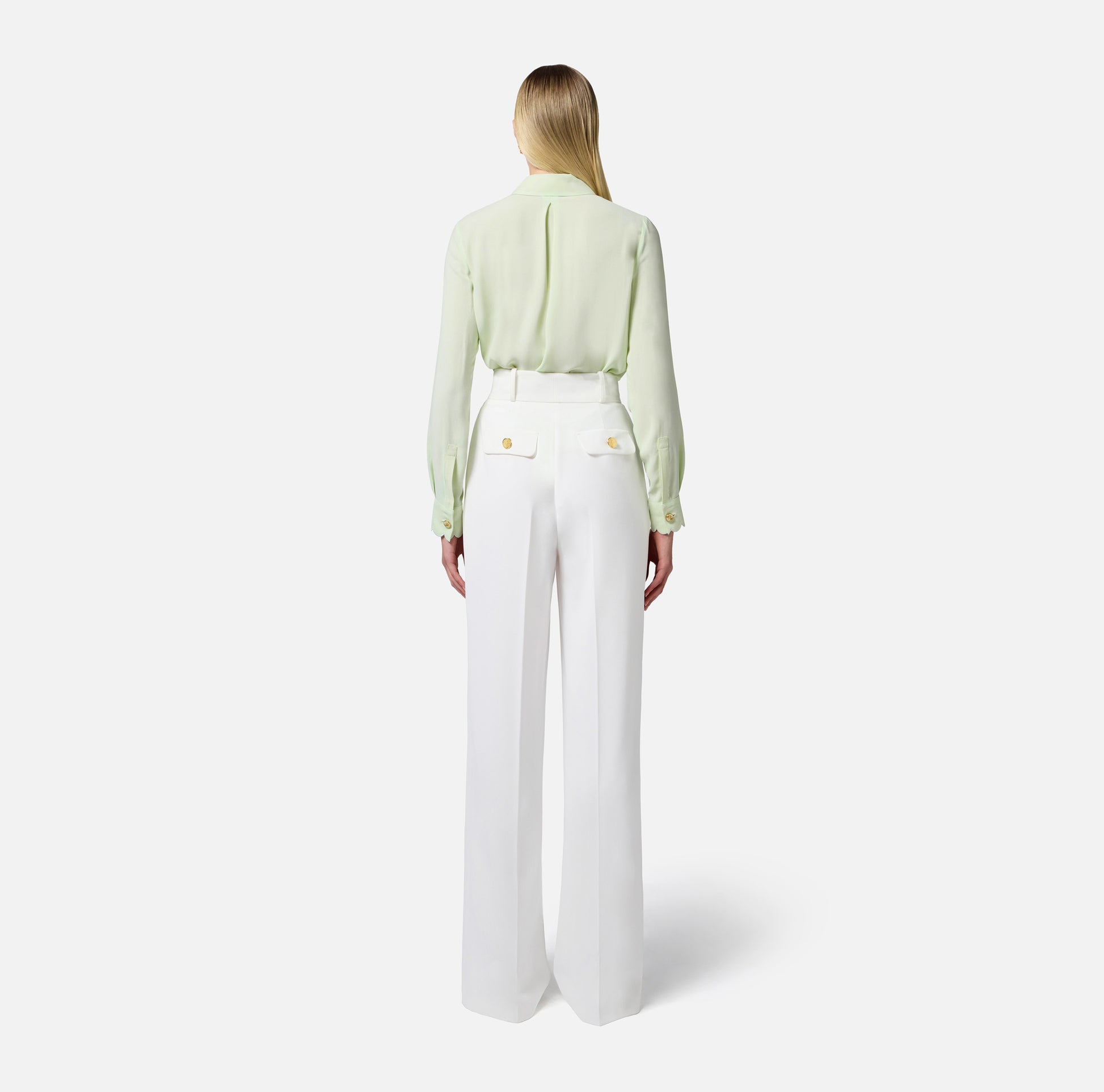 ELS-CA0525 MINT SCALLOP BLOUSE