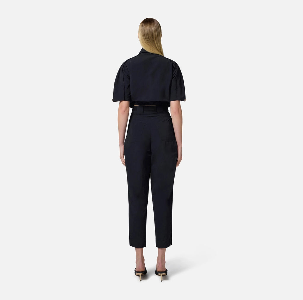 ELS-CA10051 BLACK CROP BLOUSE