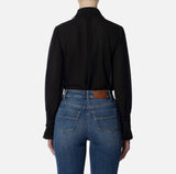 ELS-CA10552 BLUE SCALLOPED COLLAR BLOUSE