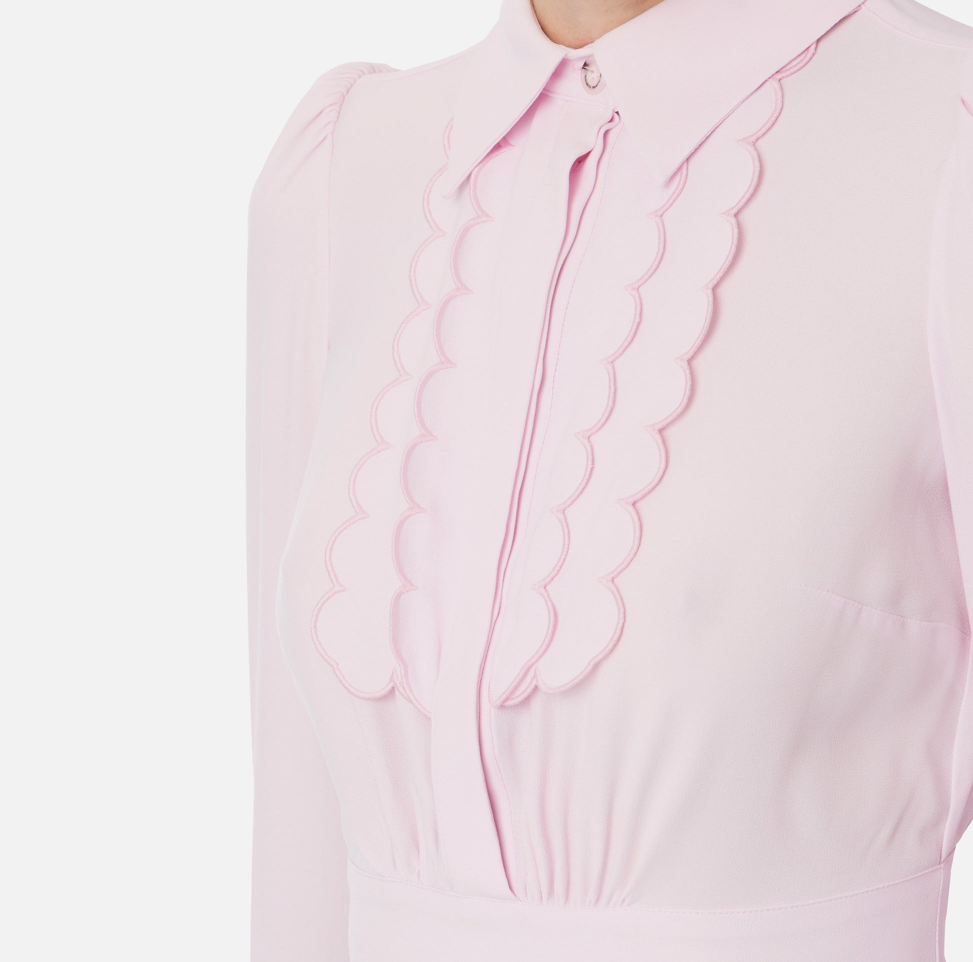 ELS-CA11452 MINT FRILL CROP BLOUSE