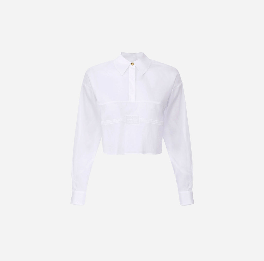 ELS-CA12056E2 WHITE GRAPHIC BLOUSE