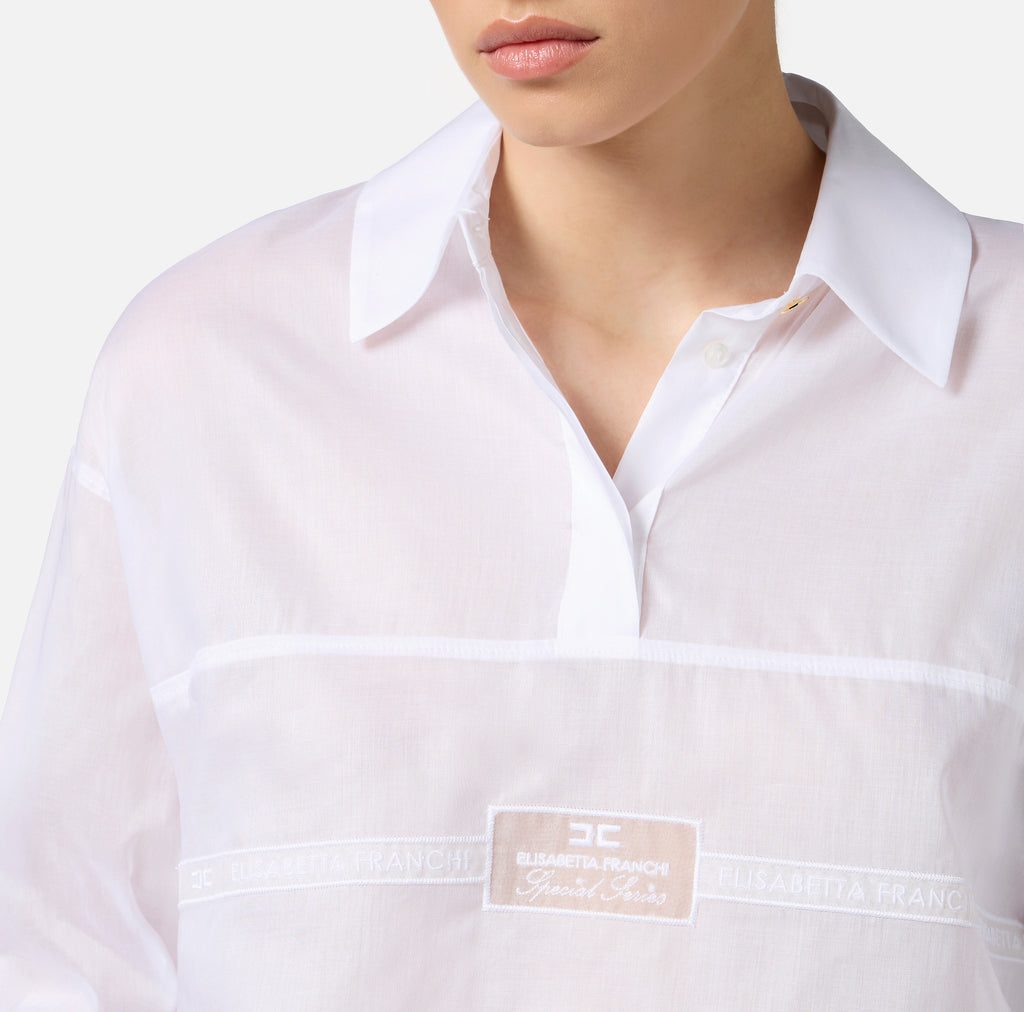 ELS-CA12056E2 WHITE GRAPHIC BLOUSE