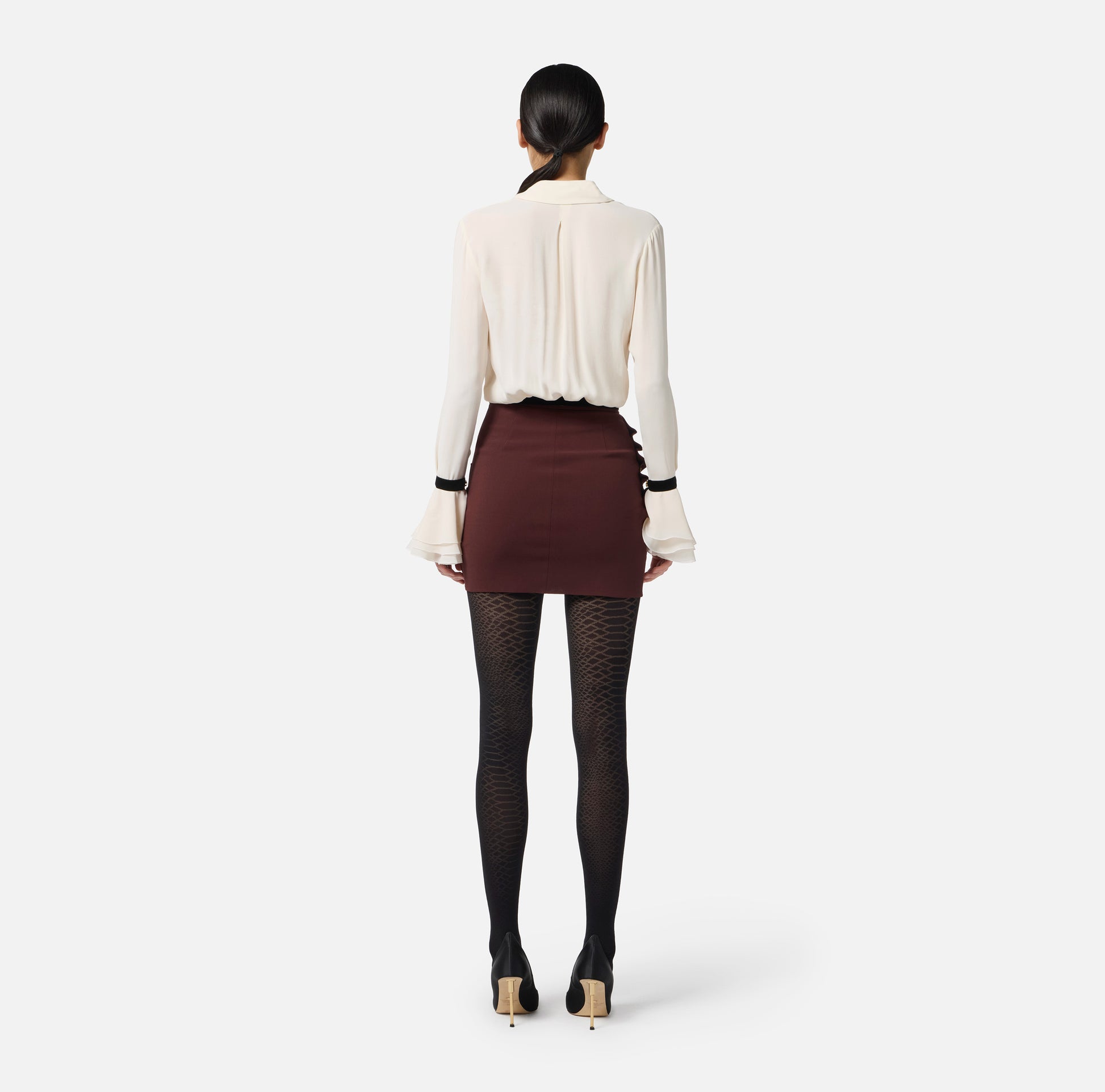 ELS-CA13157 IVORY JEWEL BUTTONS BLOUSE