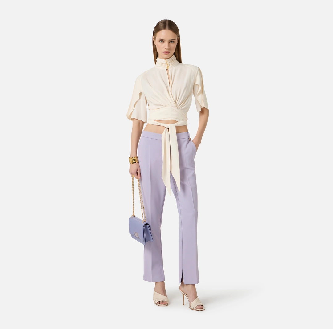 ELS-CA15862 CREAM BOWTIE BLOUSE