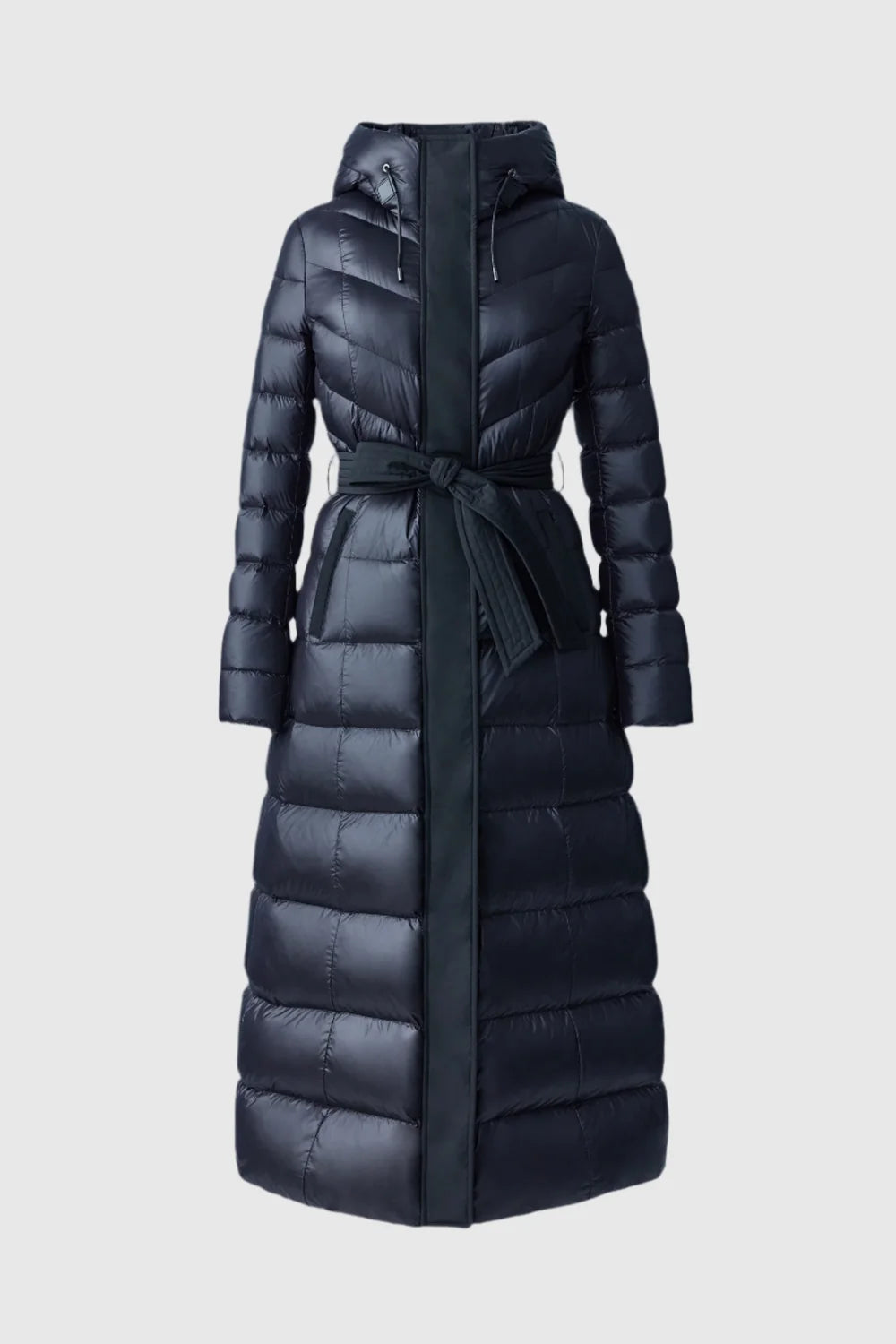 MKG-CALINA-RZ BLACK LONG BELTED COAT
