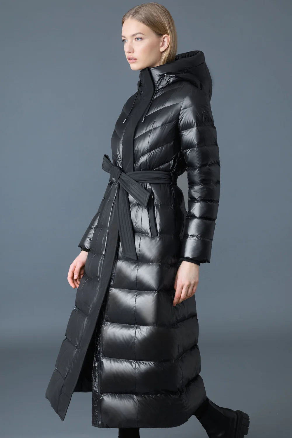 MKG-CALINA-RZ BLACK LONG BELTED COAT
