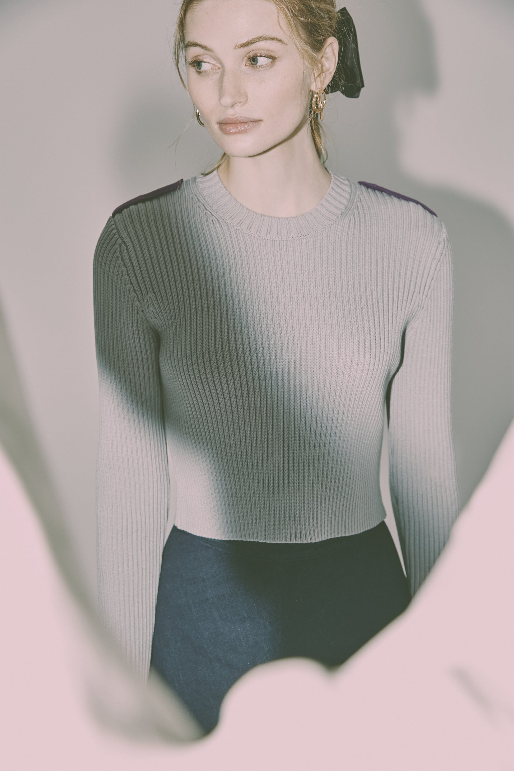 NOIR-CH104 BLACK& YELLOW RIB TOP