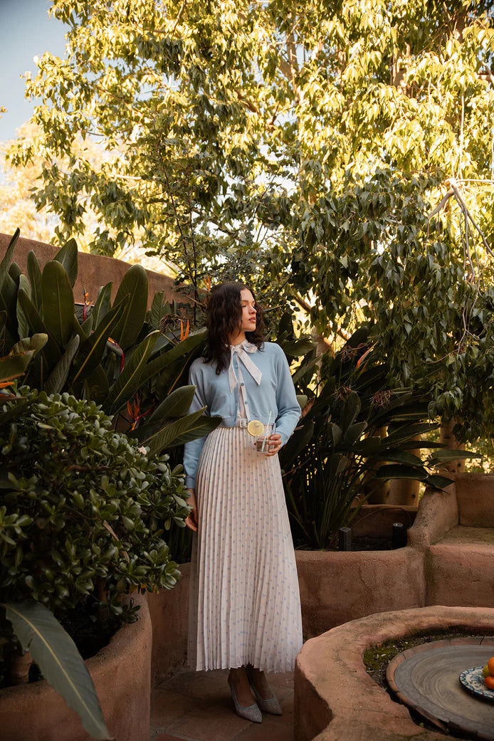 NOI-CH305&CH306 IVORY&BLUE CARDI DRESS