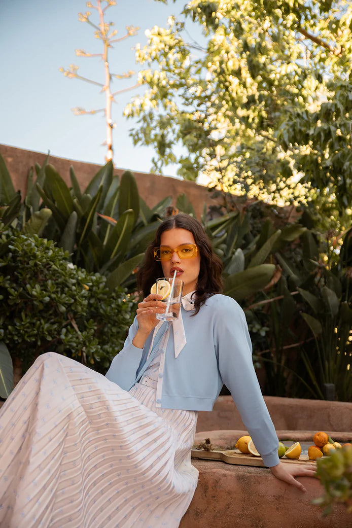 NOI-CH305&CH306 IVORY&BLUE CARDI DRESS