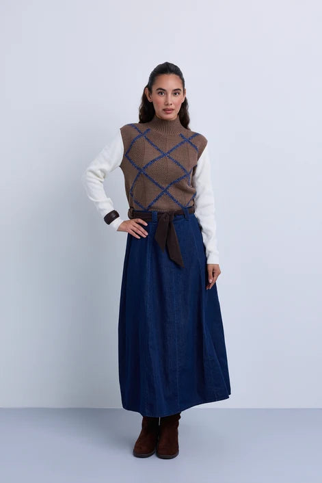NOI-CH356 TAUPE&CREAM DIAMOND DESIGN TOP