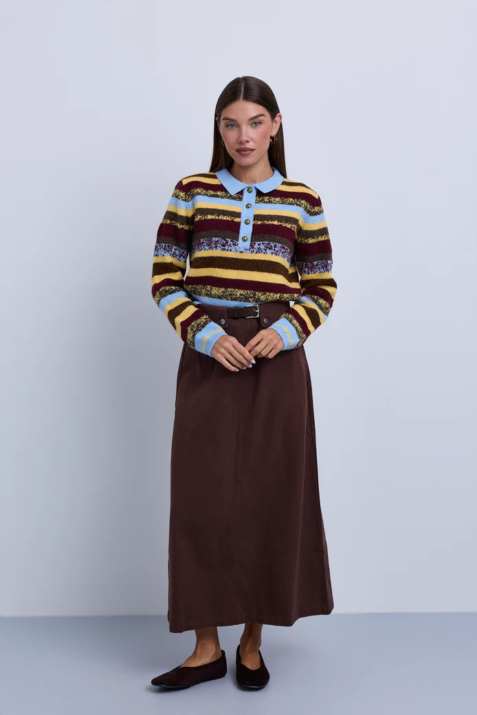 NOI-CH400 MULTI COLOUR BLOCK STRIPE POLO SHIRT