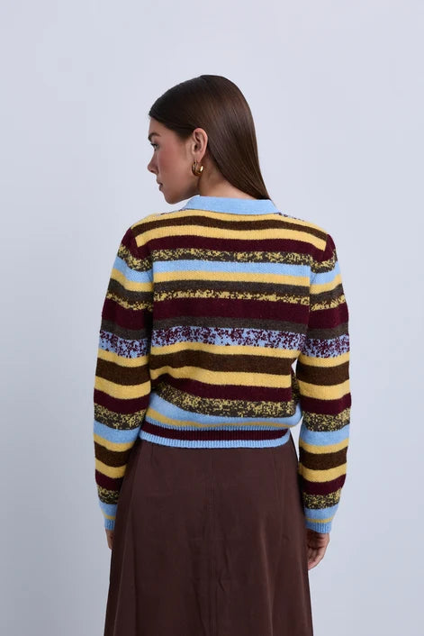 NOI-CH400 MULTI COLOUR BLOCK STRIPE POLO SHIRT