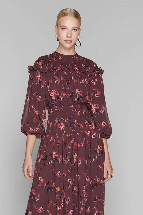 APP-F25-952 SANGRIA PETAL TILDEN DRESS