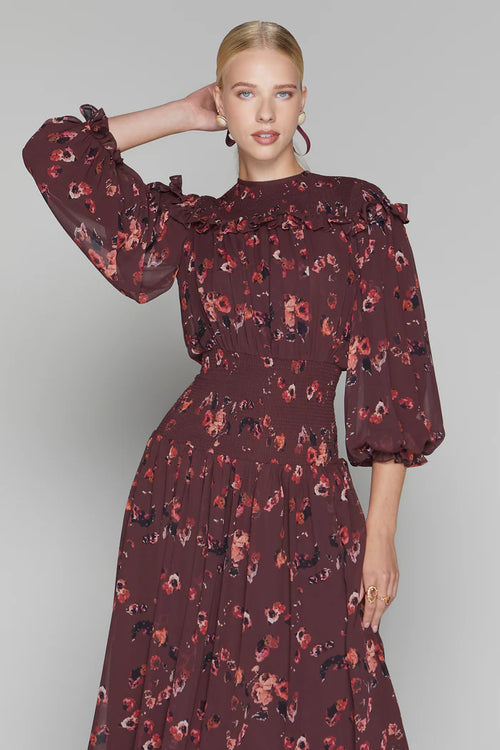 APP-F25-952 SANGRIA PETAL TILDEN DRESS