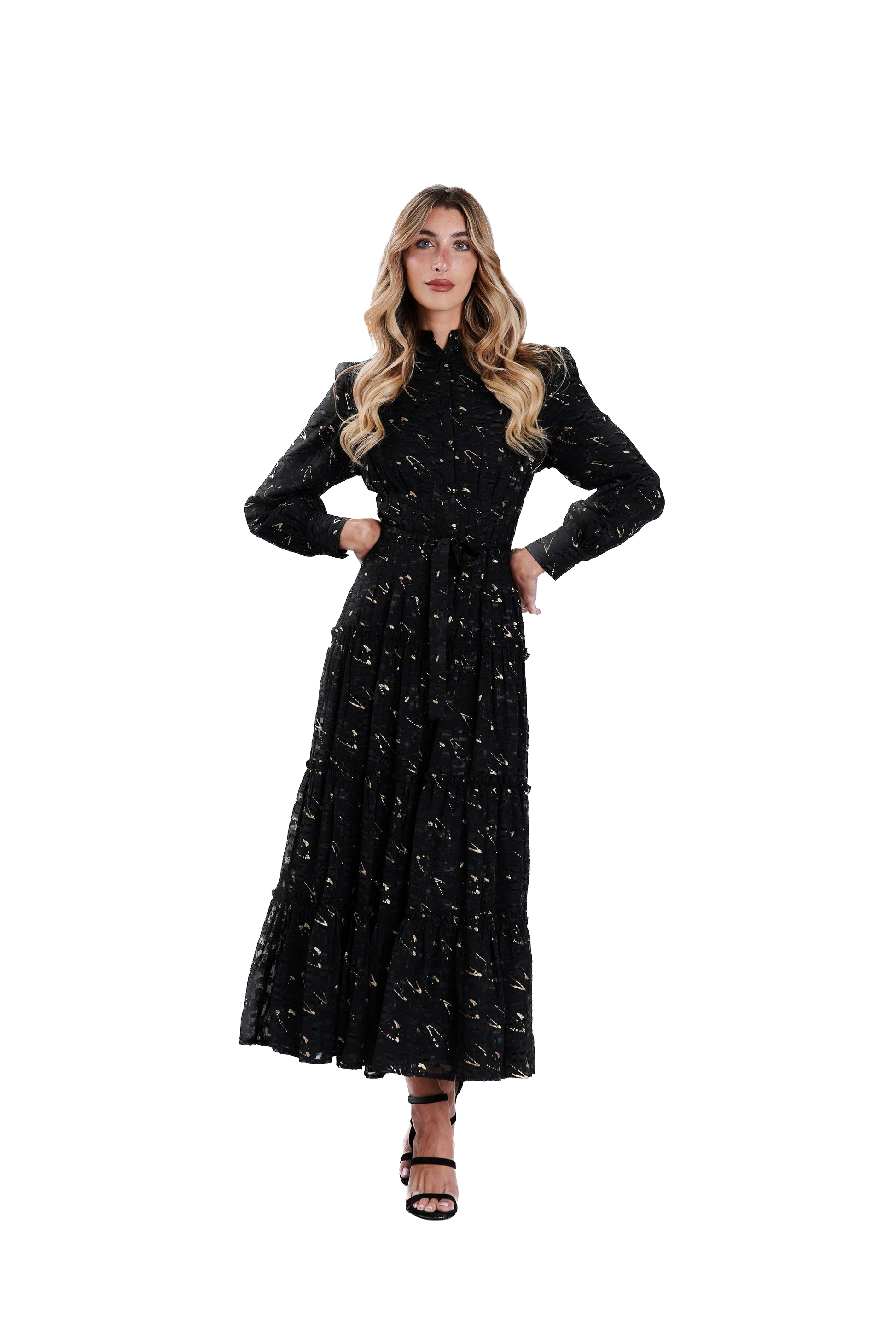 MIZ-331925 BLACK&GOLD DRESS